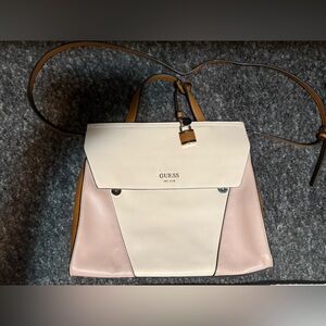 Guess Shawna Cali Satchel purse in a multi-color faux leather